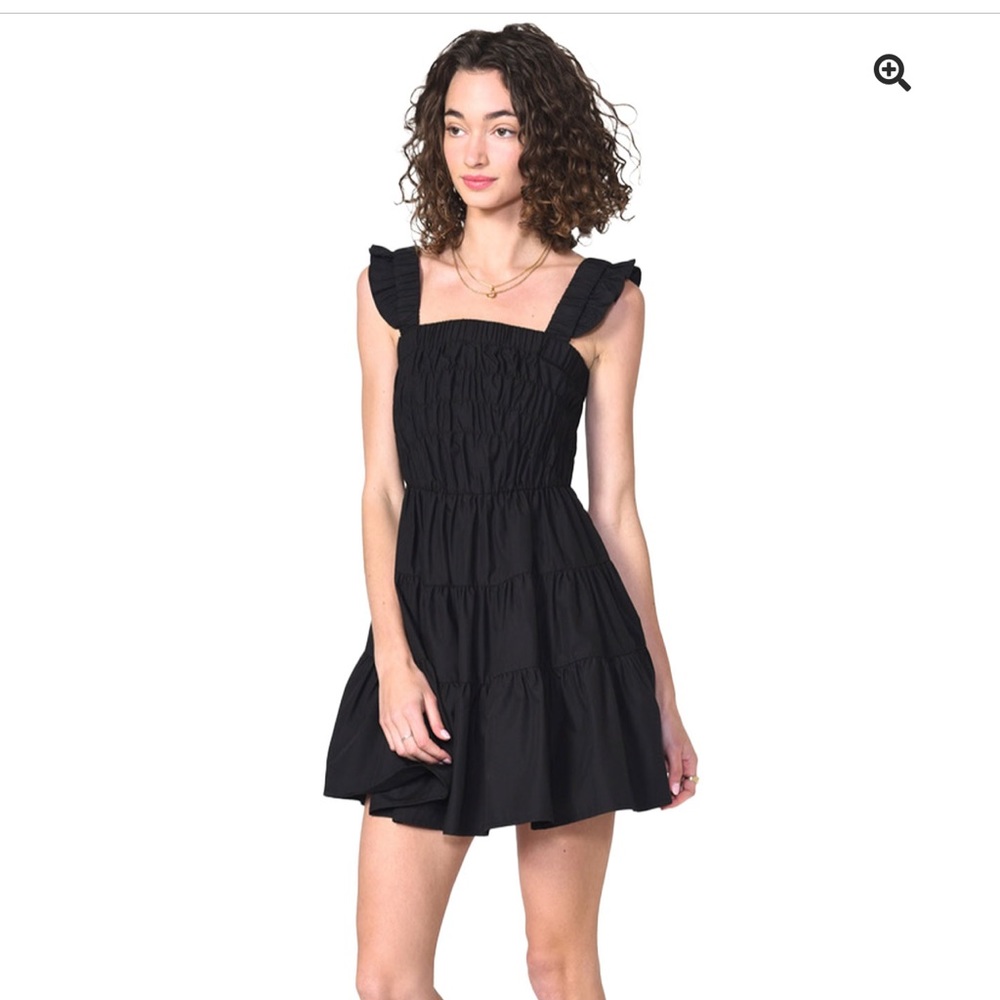 Greylin- Pria Smock Tiered Mini Poplin Dress